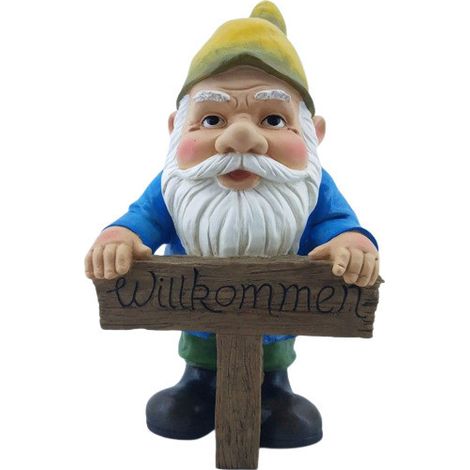 Dekofigur Gartenzwerg Willkommen 43,5 x 23 x 20,5 cm Dekofigur