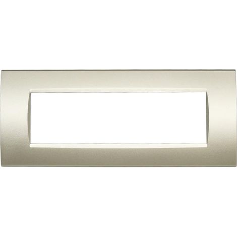 PLACCA IN TECNOPOLIMERO CHAMPAGNE COMPATIBILE CON SERIE BTICINO LIVING 3 - 4 - 7 MODULI - Numero Moduli: 7 moduli