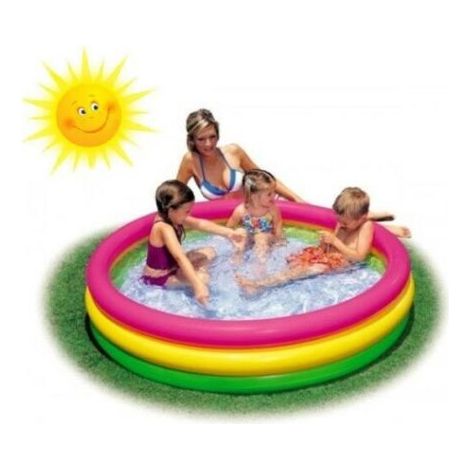 PISCINA GONFIABILE 24'' PER BAMBINI 3 ANELLI COLORATI MARE GIARDINO BAMBINI