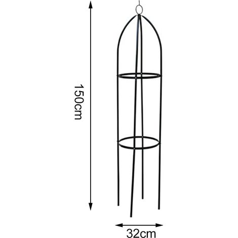 Supporto per piante Toivize - Nero medio - Ferro - 48,5x30,5 cm - Robusto supporto per piante rampicanti e giardini esterni (1/5)