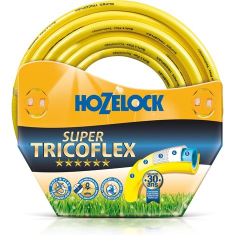 HOZELOCK Tuyau d’arrosage multi usage Super Tricoflex Ultimate 30mm - 50m - jaune (1/3)