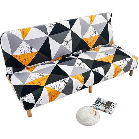 Housse De Canape - Extensible - Geometrique - Jaune - Pour Canape 160 A 190 Cm - 1 Piece (1/5)