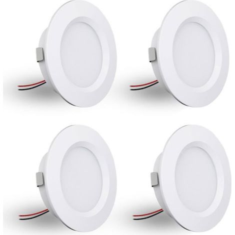 Spot LED Encastrable 12V - Lot de 4 - Extra Plat 14mm - Dimmable IP44 - Salle De Bain Camping-Car - ACCESSOIRES FABRICATION MAISON (1/5)