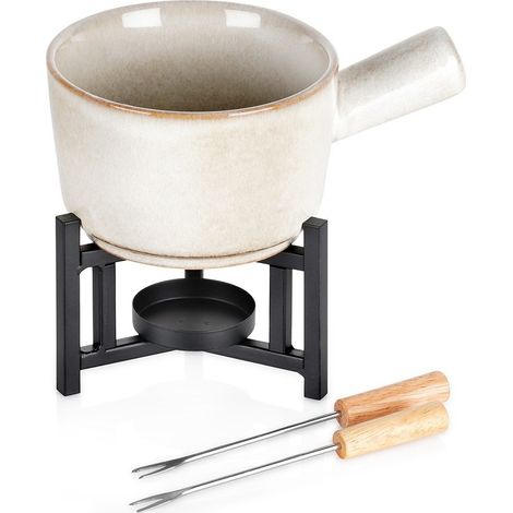 Olla de cerámica para fondue de queso y chocolate