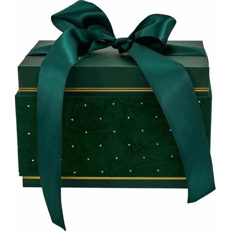 L'Arcolaio Scatola Natalizia Rettangolare in Velluto Medio Velvet Verde 18,7x14,7x12,1 Cm