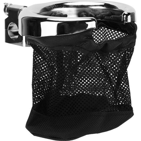 Porte-gobelet pliable universel pour guidon de moto, 7 crans internes, chromé, compatible avec les guidons de 22 mm (0,9 pouce). (1/5)