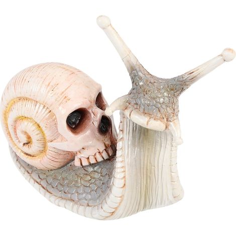 Miniature Halloween Resin Ornament, Carefully Painted Snail Skull, Sturdy Decoration for Flower Pot, Table and Outdoor Use (1/5)