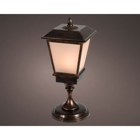 Lanterna LED effetto fiamma 25 x 25 x 57,6 cm ottone anticato Peraga Christmas