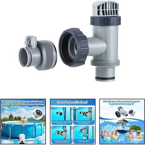 Set mit 2 Schlauchadaptern für Pooltankventile, Typ B für Intex, kompatibel mit Pool-Kolbenfiltern. (1/4)