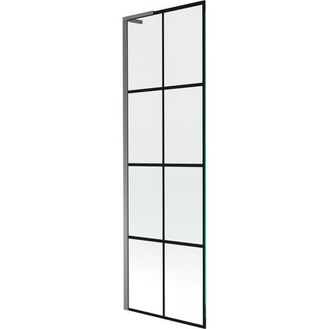 Mexen Next L Badewannenfaltwand 1-flügelig 60 x 150 cm, schwarzes Muster, Gunmetal - 895-060-000-03-77-95 (1/5)
