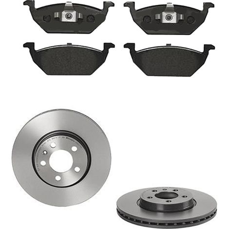 KIT FRENI ANTERIORI compatibile con SEAT IBIZA V (KJ1) - DISCHI + PASTIGLIE OEM: P 85 041 , P 85 167 / 18636 , 18637 /SOSTITUZIONE DIRETTA/BASSA POLVERE/SILENZIOSO