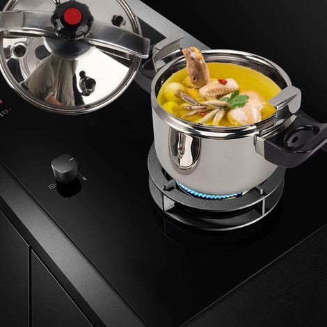 Cocotte Minute en Inox à Double Fond Explosion Proof 22L 36CM pour Gaz et Induction (1/4)