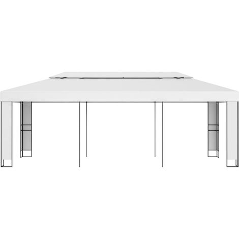 vidaXL Pavillon mit Doppelbedachung 3x6 m Weiß