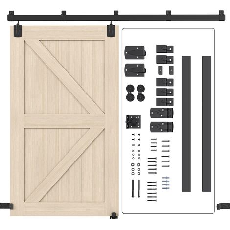 Quincaillerie porte coulissante simple robuste, noir, 244 cm