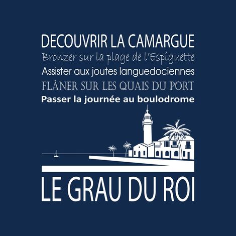 Tableau sur toile Le Grau-du-Roi navy 30x30 cm - Impression sur Toile Murale Décorative - Image imprimée en HD sur Toile - Toile sur Châssis en Bois FSC - Fabriqué en France (1/4)