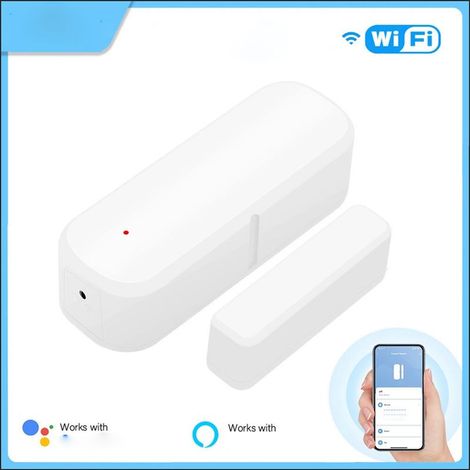 Capteur de porte/fenêtre intelligent, WiFi 2.4G, détecteur magnétique d'ouverture et de fermeture, alarme anti-cambriolage pour TUYA. (1/5)