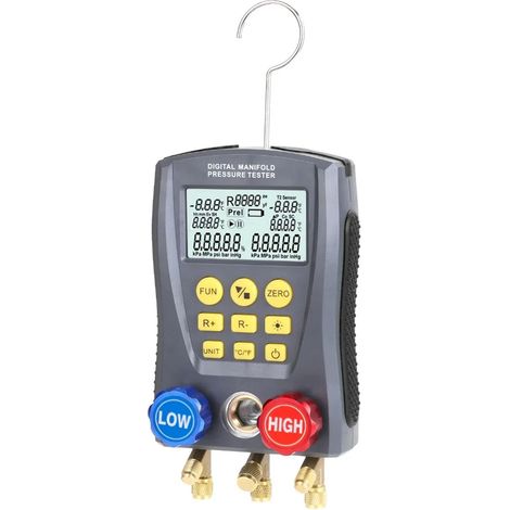 Manómetro digital de refrigeración, comprobador de presión de colector de vacío, comprobador de temperatura HVAC, manómetro digital, presión de vacío HVAC (1/5)