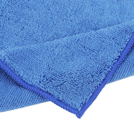 Lot de 10 serviettes de toilette carrées bleues de 30 x 30 cm, absorbantes, pour la maison, la salle de bain et le sport. (1/5)