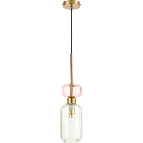 Lampada a sospensione Molly vetro verde/rosa E14 Milagro (1/5)