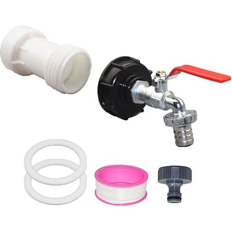 Grifo para depósito Anlising de 1000 L - Adaptador de depósito de aleación, conector roscado IBC y accesorio para manguera de jardín, sistema de recolección de agua de lluvia (1/5)