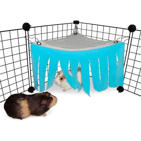 Cachette pour petits animaux - cochon d'Inde, chinchilla, lapin, rat, hérisson, écureuil Accessoires Jouets (Bleu) (1/2)