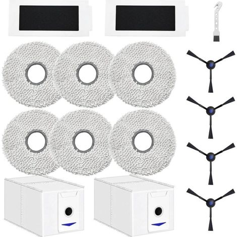 [MAI UTILIZZATO]Accessori per aspirapolvere robot ECOVACS DEEBOT T30 Pro Omni / T30 Omni, pezzi di ricambio, 6 panni + 2 sacchetti per la polvere + 4 spazzole laterali + 2 filtri (1/4)