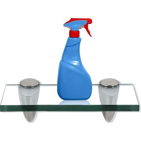 Randaco Étagère murale en verre 20 x 10 cm x 8 mm Transparent Pour les cuisines et les salles de bains