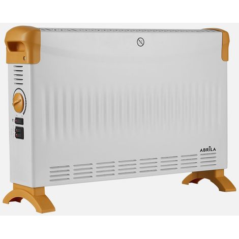 Convecteur Kevin Haut 2000W Blanc/Ocre avec Thermocontrôle et Fonction Turbo