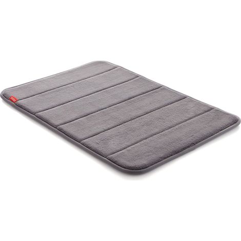 TATAY Tappetino da Bagno Nuvola, 100% Microfibra, Antiscivolo, Assorbente, ad Asciugatura Rapida, Morbido, Effetto memoria, Lavabile in Lavatrice, Grigio, Dimensione 40 x 60 cm (1/4)