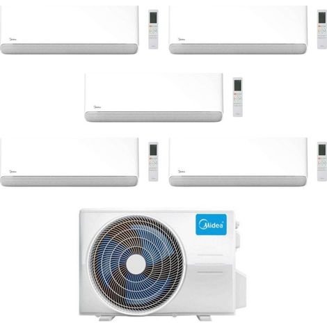 Midea Climatizzatore Penta Split serie Breezeless E 9+12+12+12+12 con M5OE-42HFN8-Q Inverter R 32 Wi-Fi Classe A++