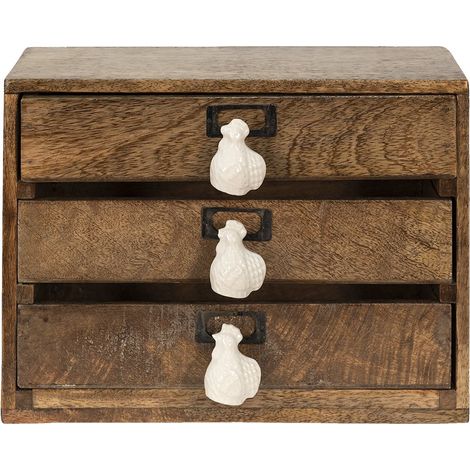 Mini Commode de Rangement avec Tiroirs pour Bureau et Petits Objets 29 x 14 x 22 cm - PANGIVO (1/5)