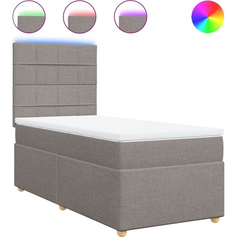 Maison Exclusive - Cama box spring con colchón tela gris taupe 10 (1/5)