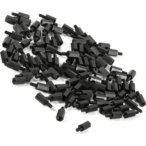 100 vis à tête ronde hexagonale en nylon M2 M3 M4, entretoises mâles et femelles, en plastique. (1/5)