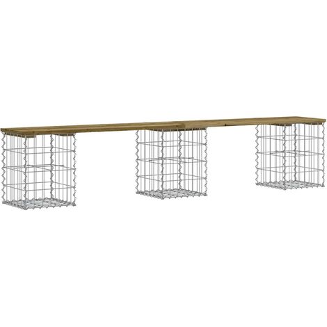 Garden Bench Gabion Design 203x31x42 cm Impregnated Wood Pine vidaXL