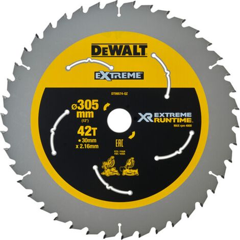 DEWALT DT99574-QZ EXTREME mitre saw blade 305mm x 30mm x 42T