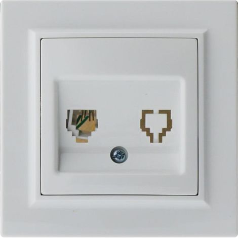 IluminaShop - Modulo Empotrable Toma Telefono Blanco Marco Incluido IP20 Serie wLine (1/3)