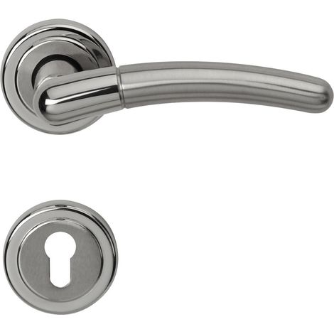 Südmetall Türgriff-Garnitur Rosette Betty PZ Messing poliert/satiniert chrom Ø 50 mm