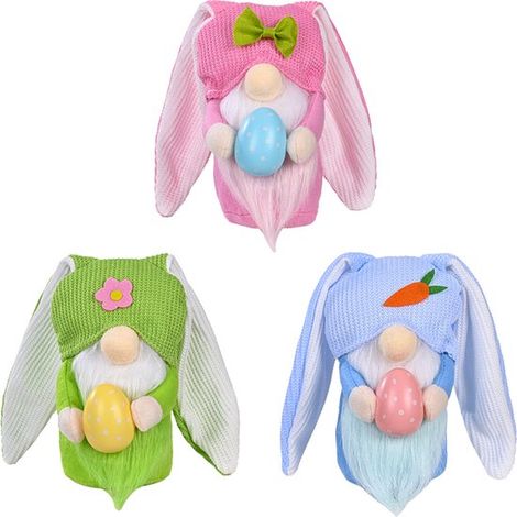 Bambole Coniglietto Pasquale in 3 pezzi – Orecchie lunghe, stile cartone animato (1/5)
