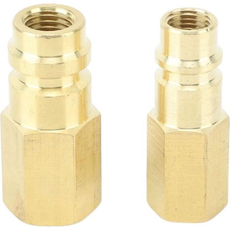 Connecteur de Climatiseur R134A, Rapide Coupleur Connecteur Pression Adaptateur, Adaptateur en Laiton, Vanne de Charge réfrigérant Connecteurs Rapides AC pour Système Réfrigérant AC R134A (1/5)