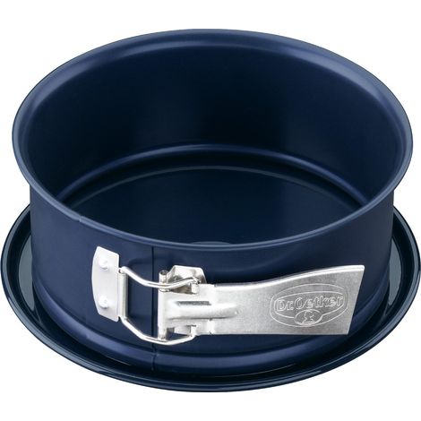 Dr. Oetker Teglia apribile Ø 18 cm BACKLIEBE EMAILLE, stampo da forno per torte rotonde, con fondo smaltato resistente al taglio e ai graffi, forma con protezione contro le perdite (colore: blu), (1/5)