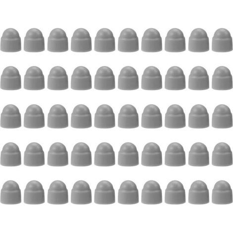 CSPARKV 50 pièces Cache vis écrou de protection M8 clef de 13 mm, capuchons de protection hexagonaux, pour recouvrir les écrous et les têtes de vis hexagonales, plastique Grigio (1/5)