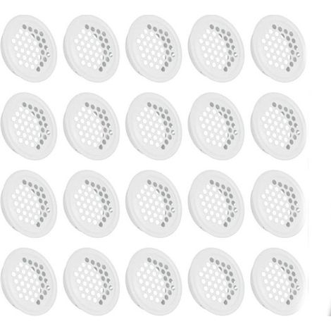 Grilles de ventilation - 20 pièces - Grilles de ventilation rondes - RVS - Ouvertures de grillage rondes - Grilles de ventilation d'échappement en acier inoxydable - Pour meubles, cuisines, armoires à (1/5)