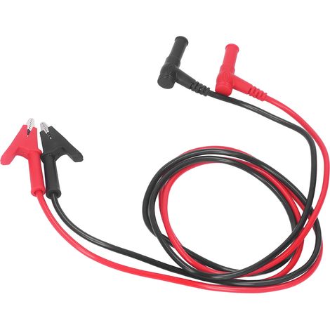 Kit de cordon de test pour multimètre, 1000 V, 15 A, comprenant 2 câbles banane vers pinces crocodiles, en PVC et laiton haute résistance. (1/5)