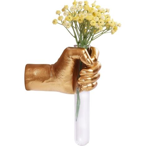 Vase doré à la main, décoration murale, sculpture suspendue pour salon et entrée, art funky, macetas décoratives, tubes à fleurs et à essais (1/5)