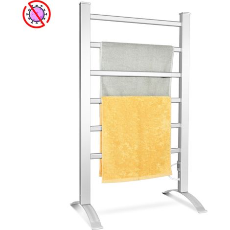 Radiateur Sèche-Serviettes Électrique 45-50°C Chauffe-Serviettes en Aluminium 100W avec 6 Tubes Autoportant ou Mural CW6478 Maison Chic (1/3)