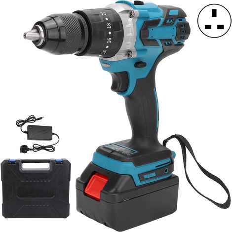 Tournevis électrique à batterie lithium, perceuse industrielle 13mm AC110-240V (prise UK) (1/5)