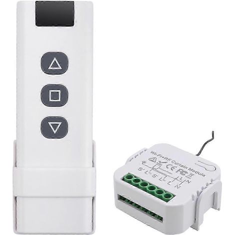 Interrupteur de store/rideau Tuya Smart Life WiFi 433 MHz avec télécommande RF pour commande de volet roulant électrique, (1/5)