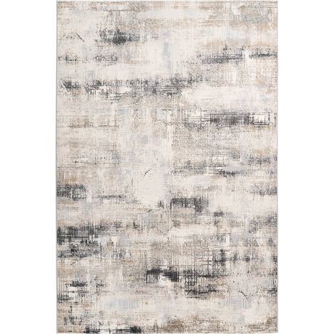 Tapis moderne gris effet 3d relief géométrique intérieur - 170 x 120 cm (1/3)