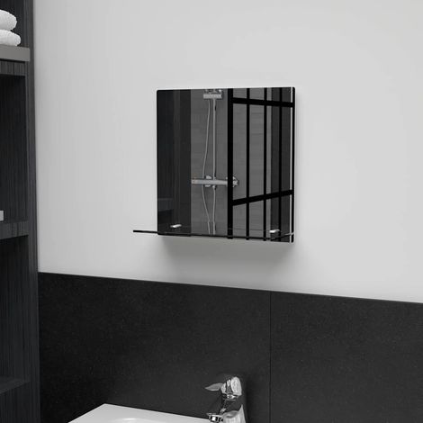 Miroir mural avec étagère 30x30 cm Verre trempé (1/5)