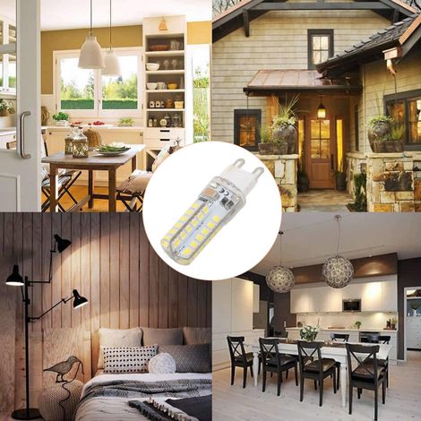 Ampoule LED G9, ampoule LED à intensité variable, lumière blanche 6000K, 48 LED, ampoule LED suspendue sans scintillement (1/4)